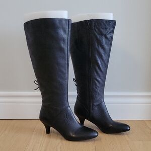 Naturalizer Dinka Black Leather Boots Size 7.5 Womens